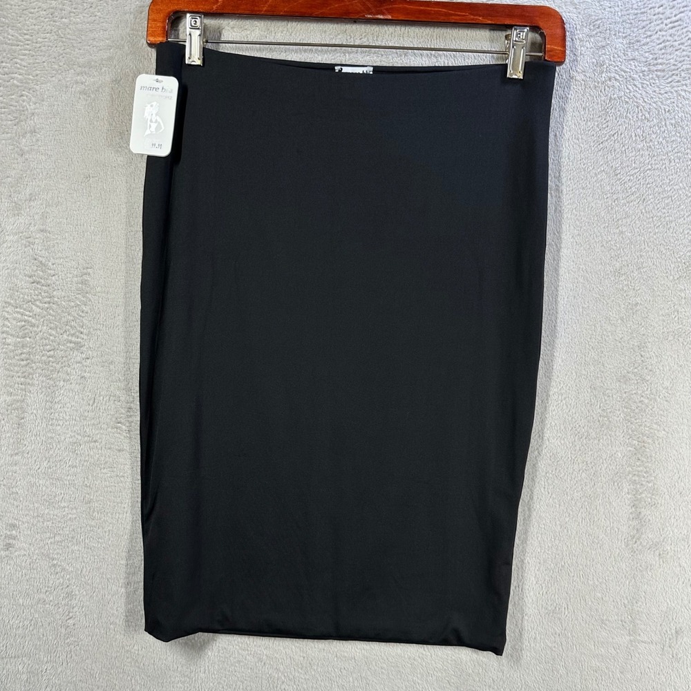 Mare Blu Milano Pencil Skirt Womens L Made in Italy New Black Stretch Resortwear